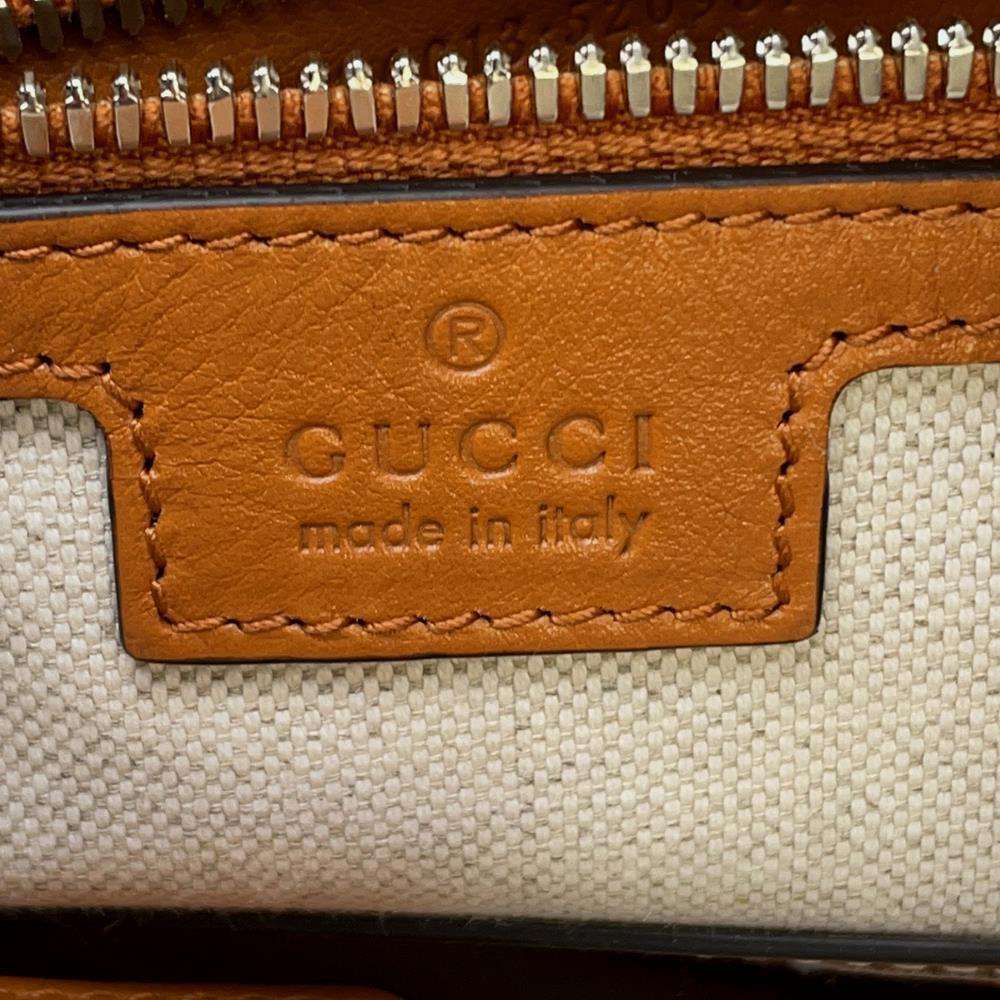 GUCCI Square G Rabbit Medium Backpack Red/Beige/Brown 696013 Leather Nylon