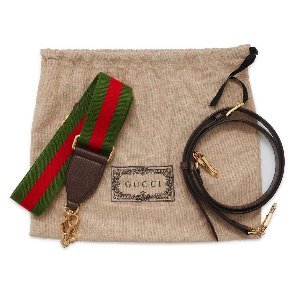 GUCCI Jumbo GG Horsebit 1955 Shoulder Bag Brown/Beige 658574 Canvas Leather