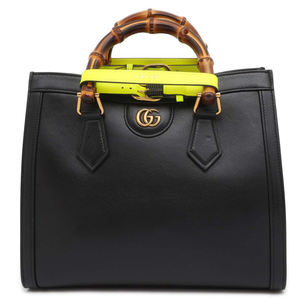 GUCCI Diana Bamboo Handle 2wayHandbag Black 660195 Leather Size Small