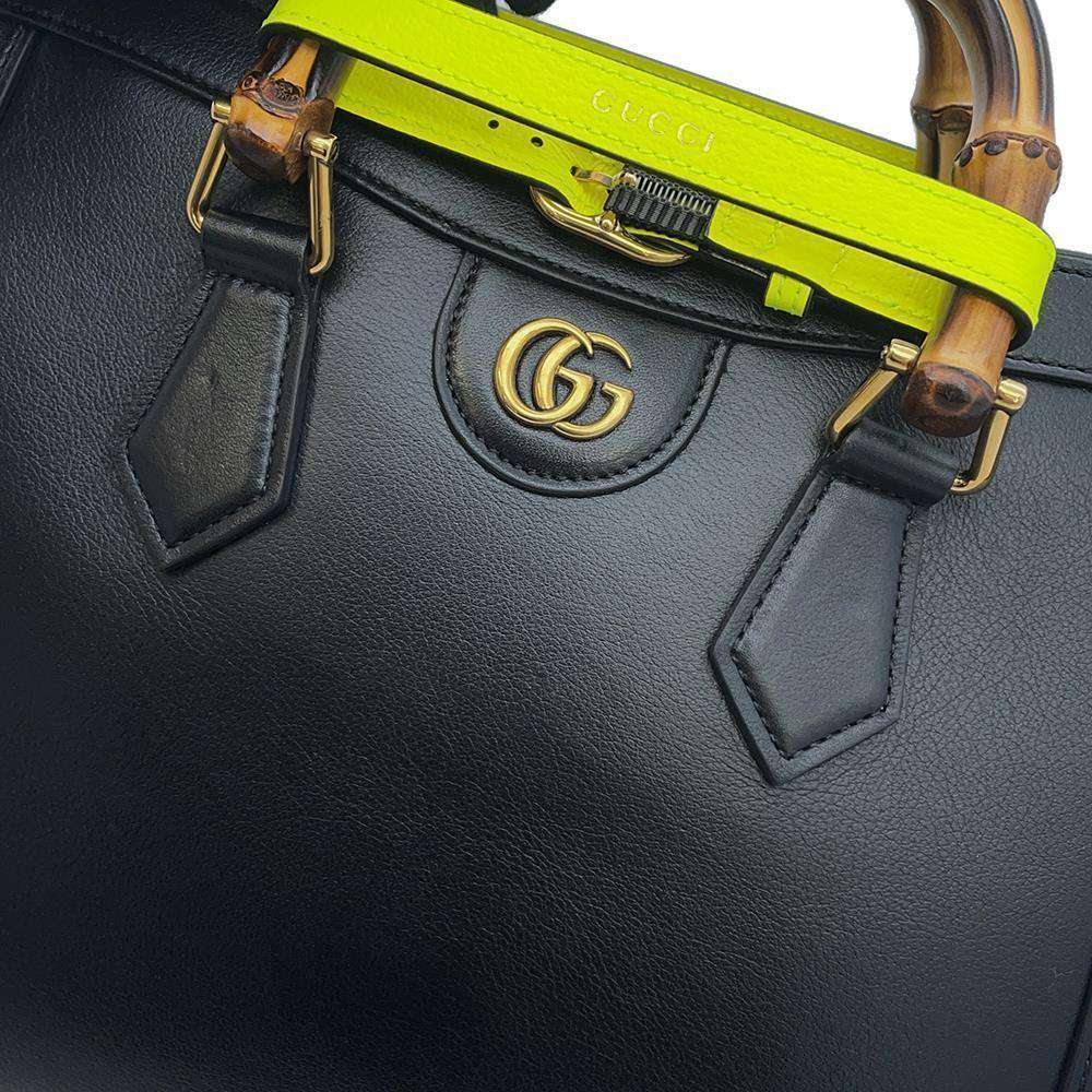 GUCCI Diana Bamboo Handle 2wayHandbag Black 660195 Leather Size Small