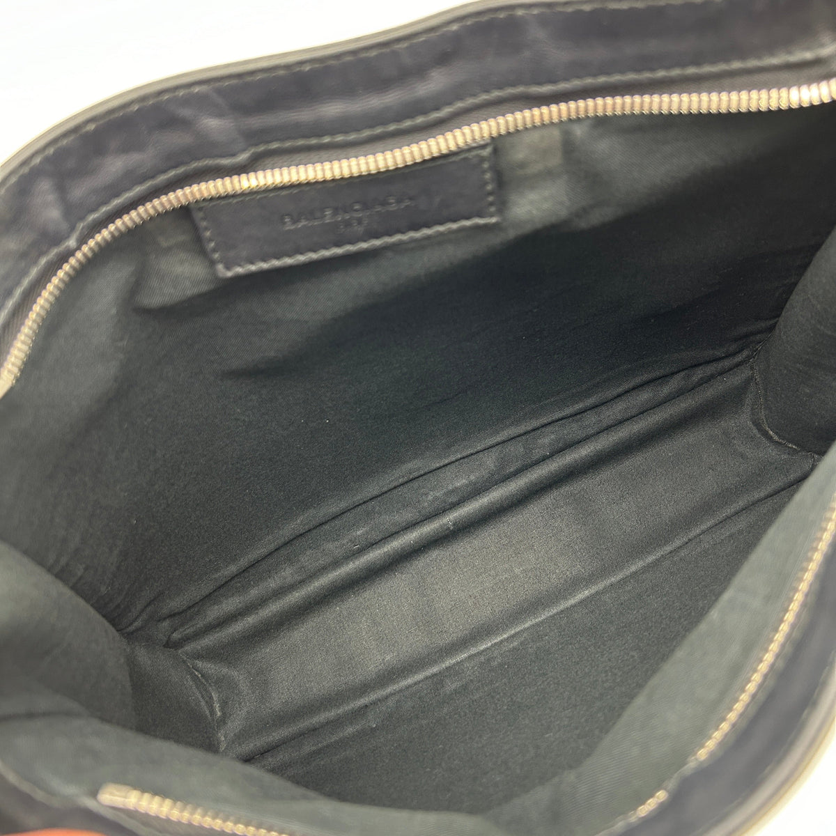 balenciaga Navy Canvas Leather Large Zip Pouch