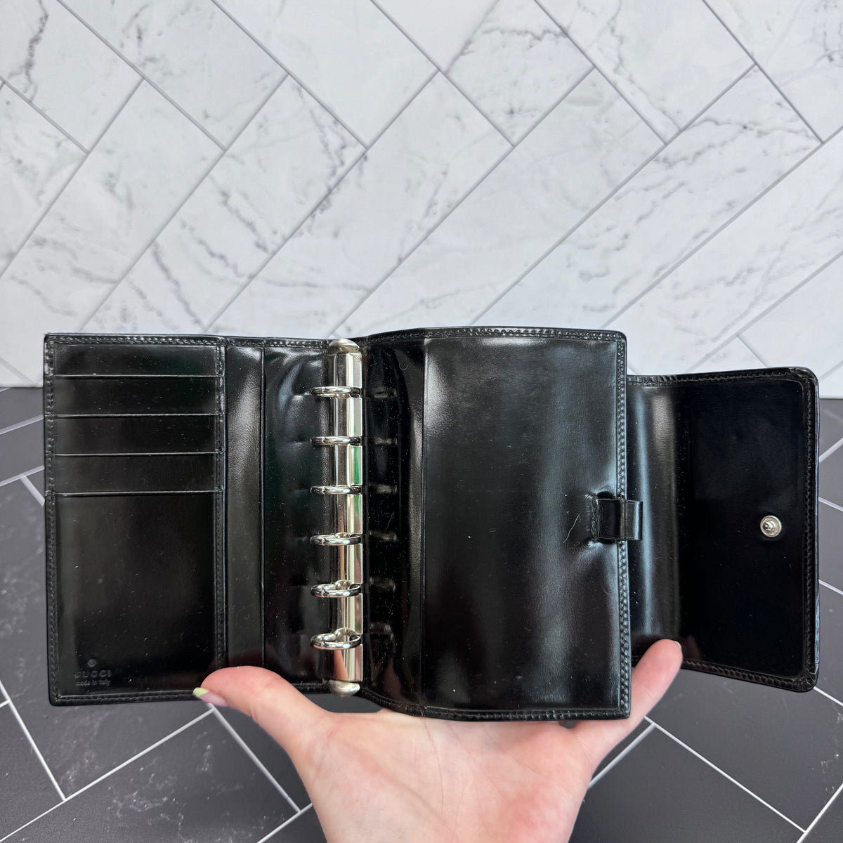 Gucci Black Canvas & Leather Passport Agenda