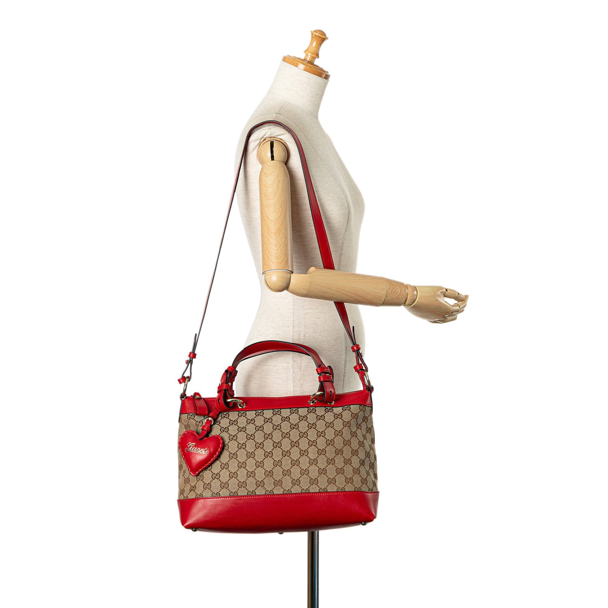 GUCCI GG Canvas Valentine Satchel
