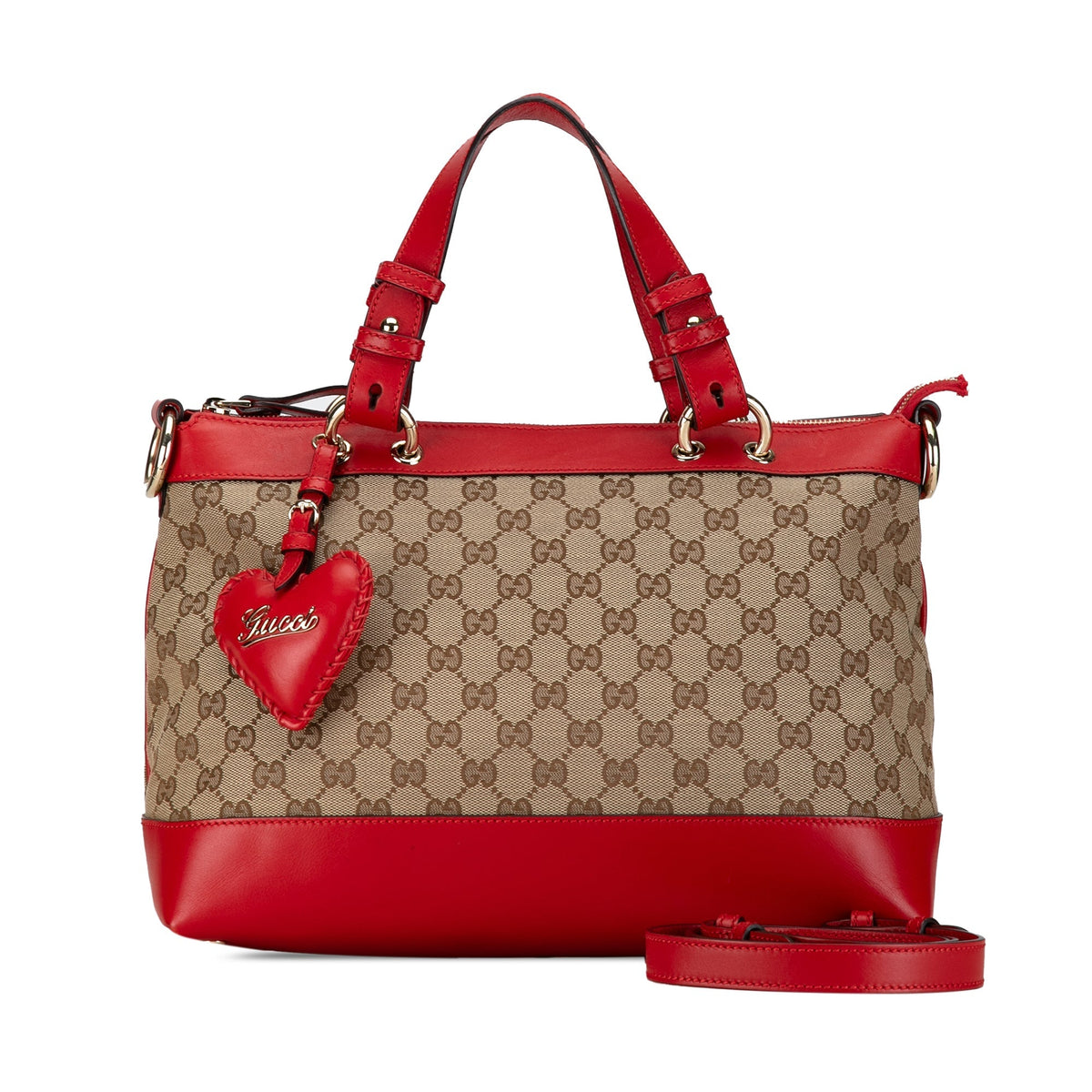 GUCCI GG Canvas Valentine Satchel