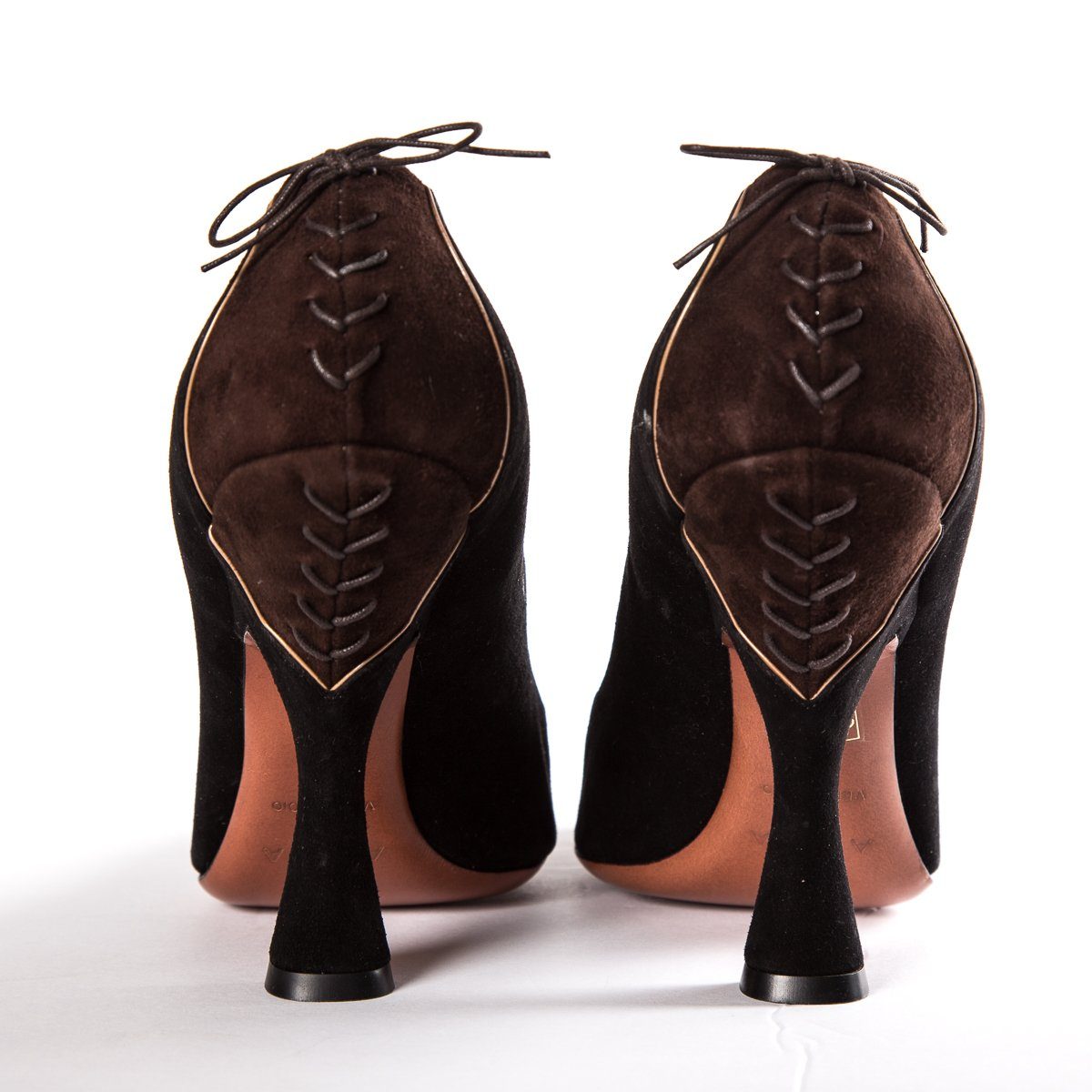 Alaïa Black & Brown Suede Heels SZ 38
