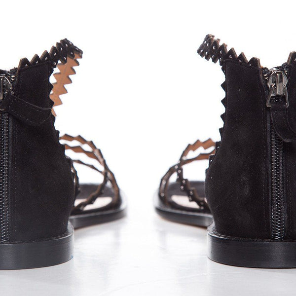 Alexa Wagner Black Gladiator Sandals SZ 39.5
