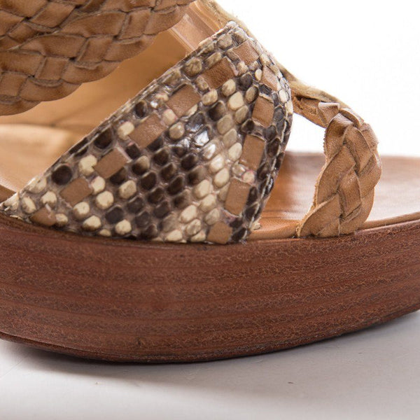 Alexandre Birman Snake Skin Platform Buckle Sandals SZ 11