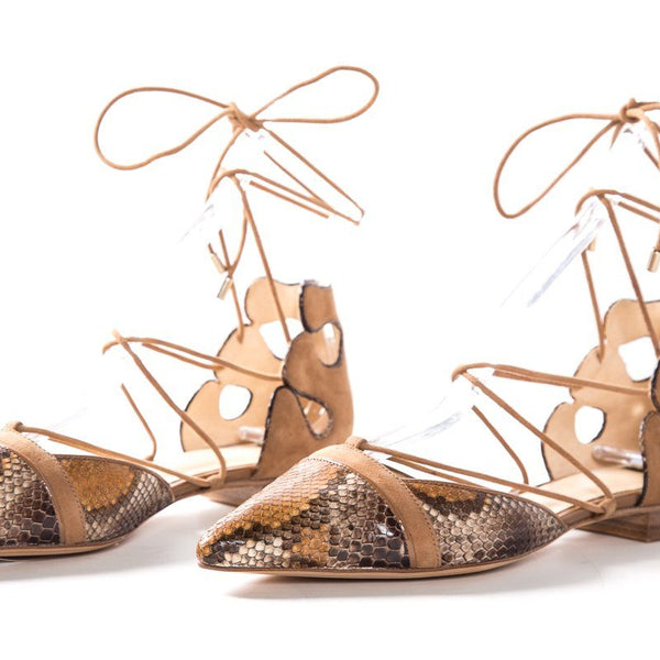 Alexandre Birman Snake Skin Pointed Toe Flats SZ 36 NWT SALE