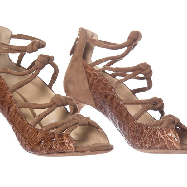 Alexandre Birman Tan Suede Sandals SZ 38.5