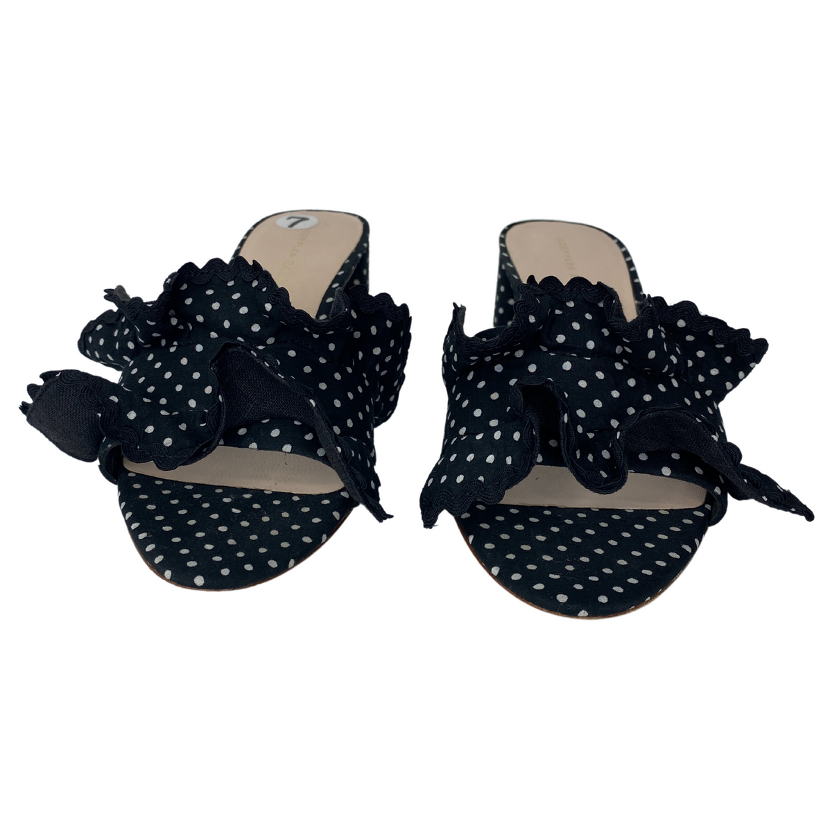 Loeffler Randall Ruffle Polka Dot Slides |US7|