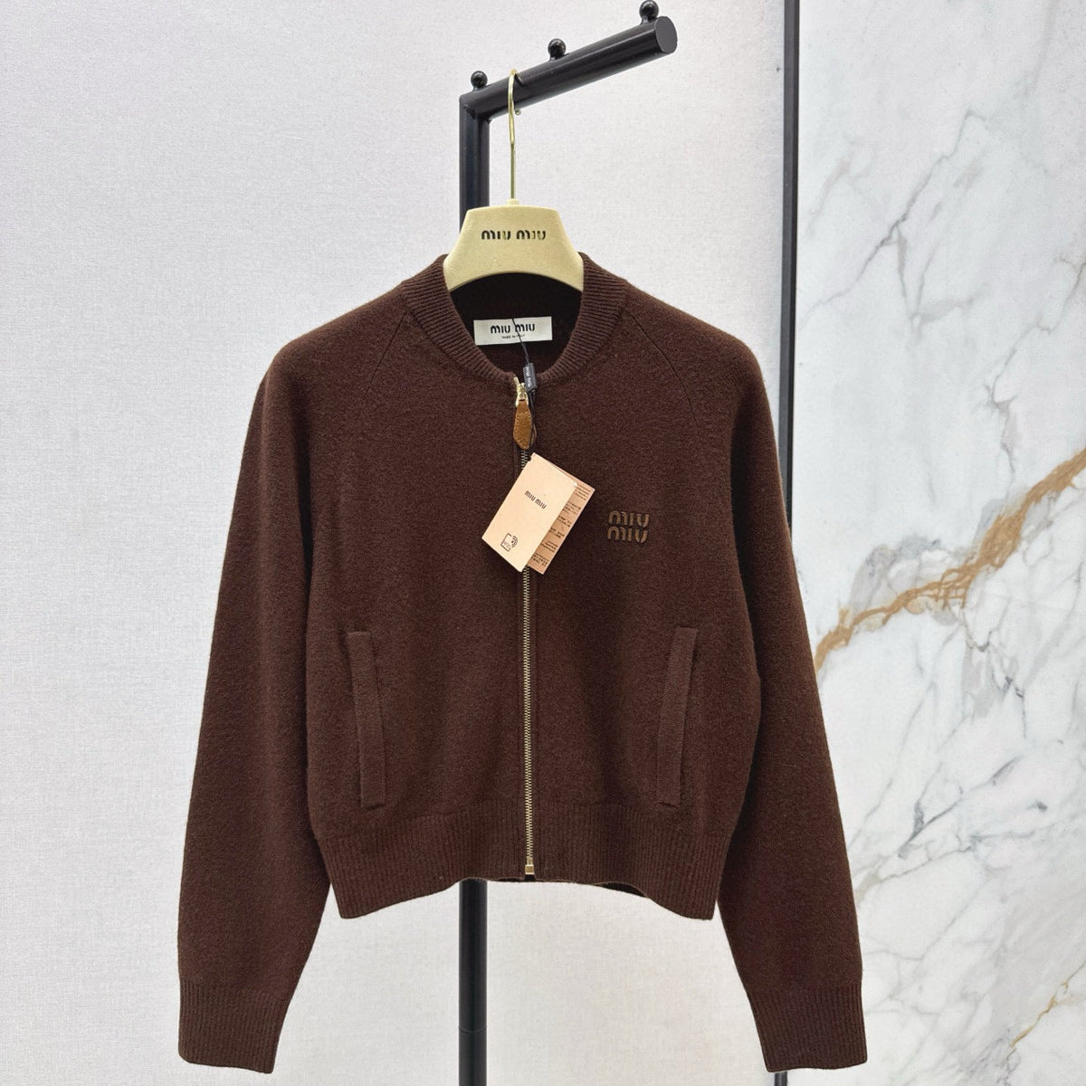 MIU M ZIP CARDIGAN