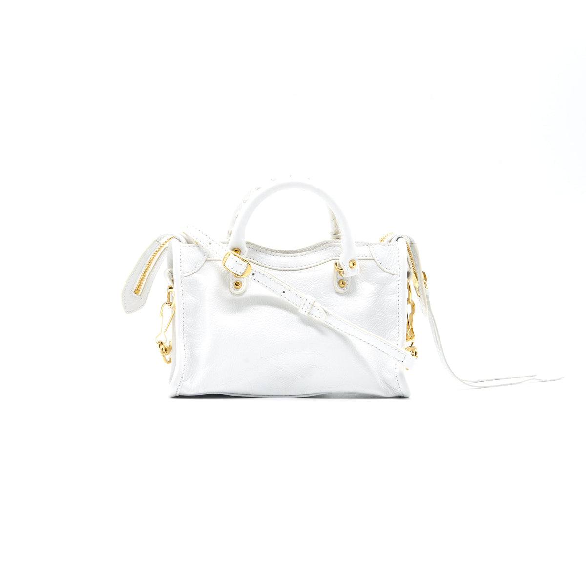 balenciaga Nano City Bag white with GHW