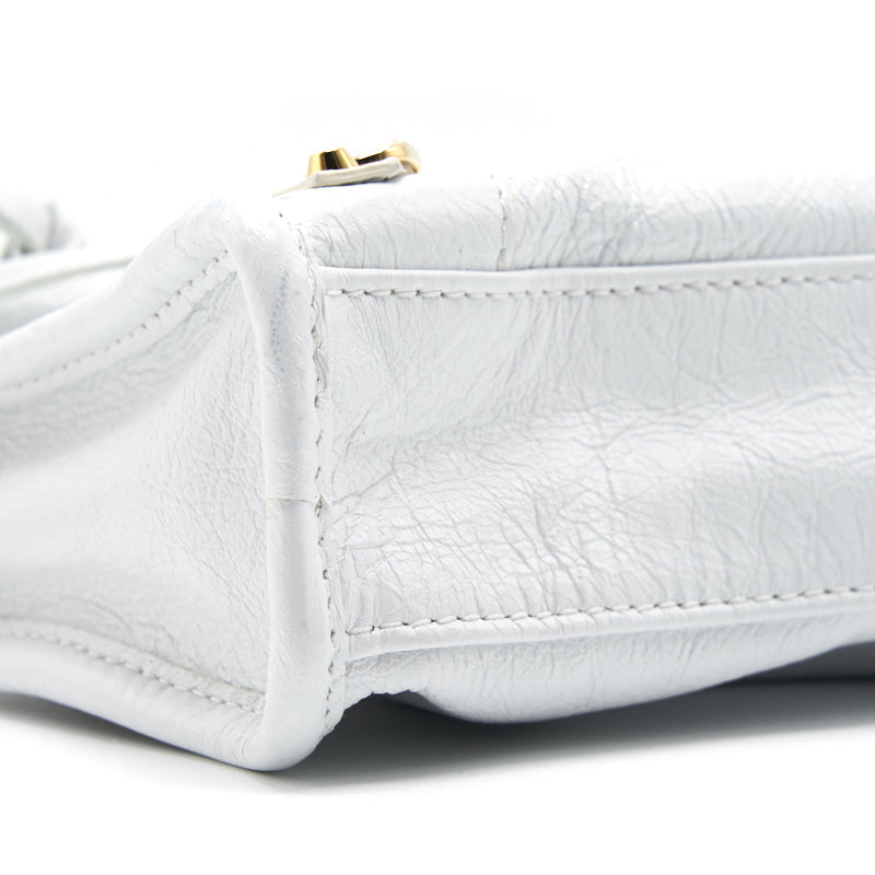 balenciaga Nano City Bag white with GHW