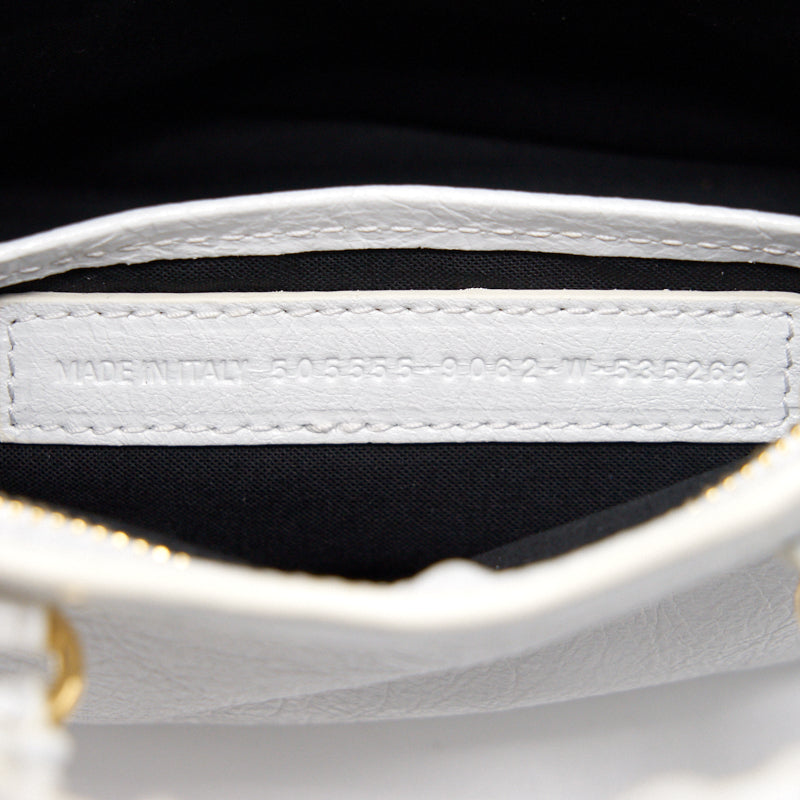 balenciaga Nano City Bag white with GHW