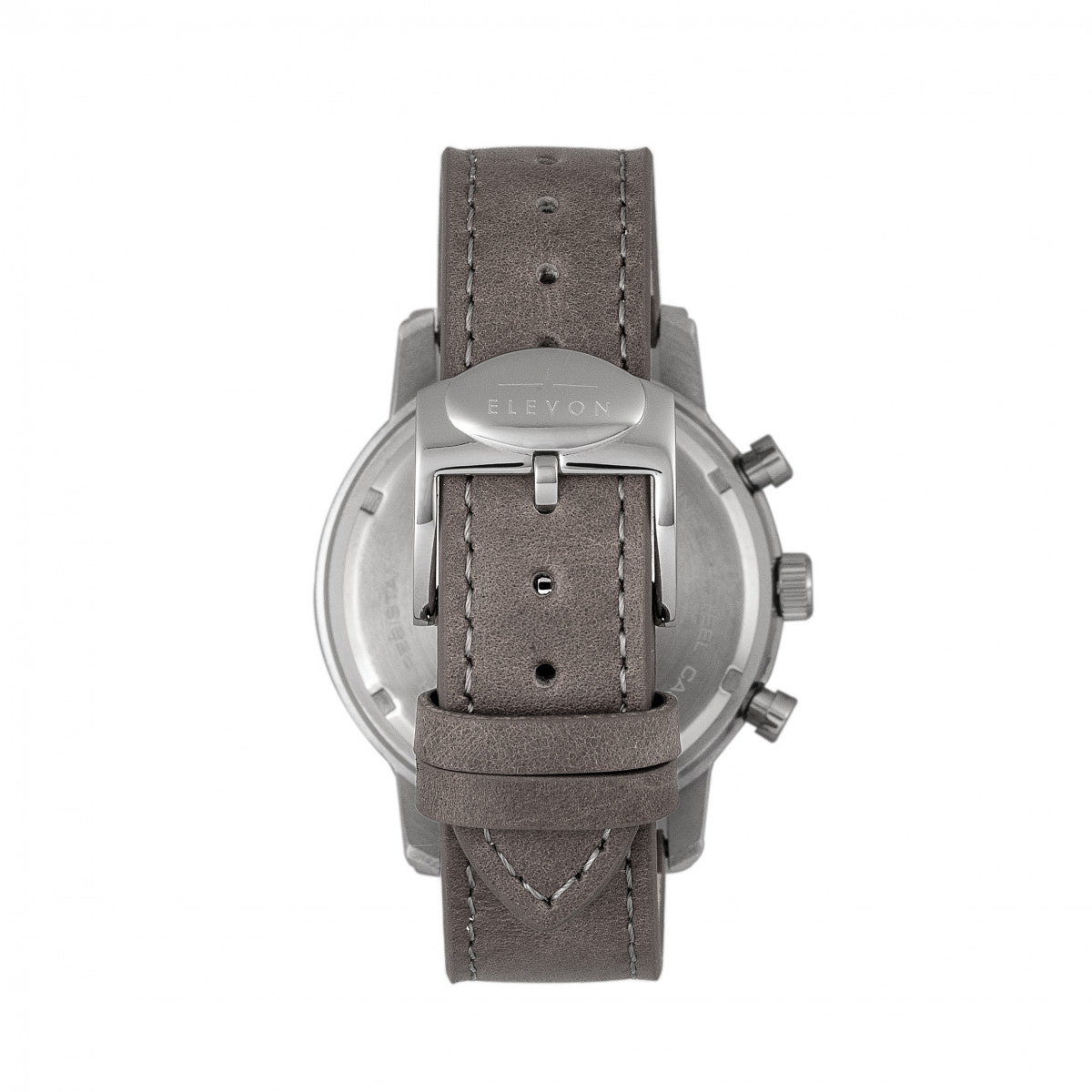 Elevon Langley Chronograph Leather-Band Watch w/ Date - Black/Grey