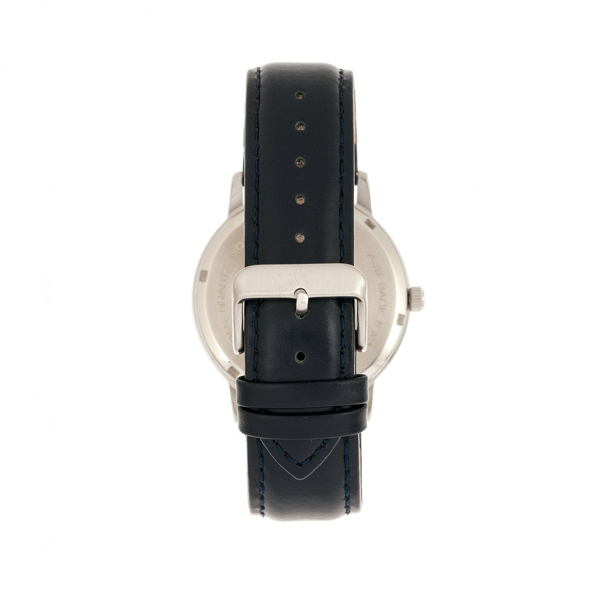Elevon Lear Leather-Band Watch w/Day/Date - Blue