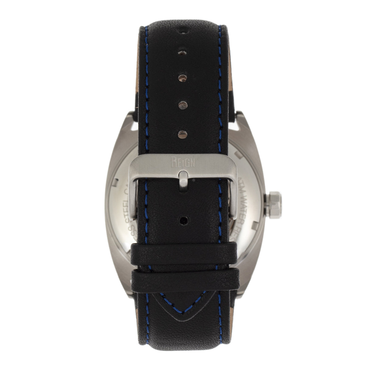 Reign Astro Semi-Skeleton Leather-Band Watch