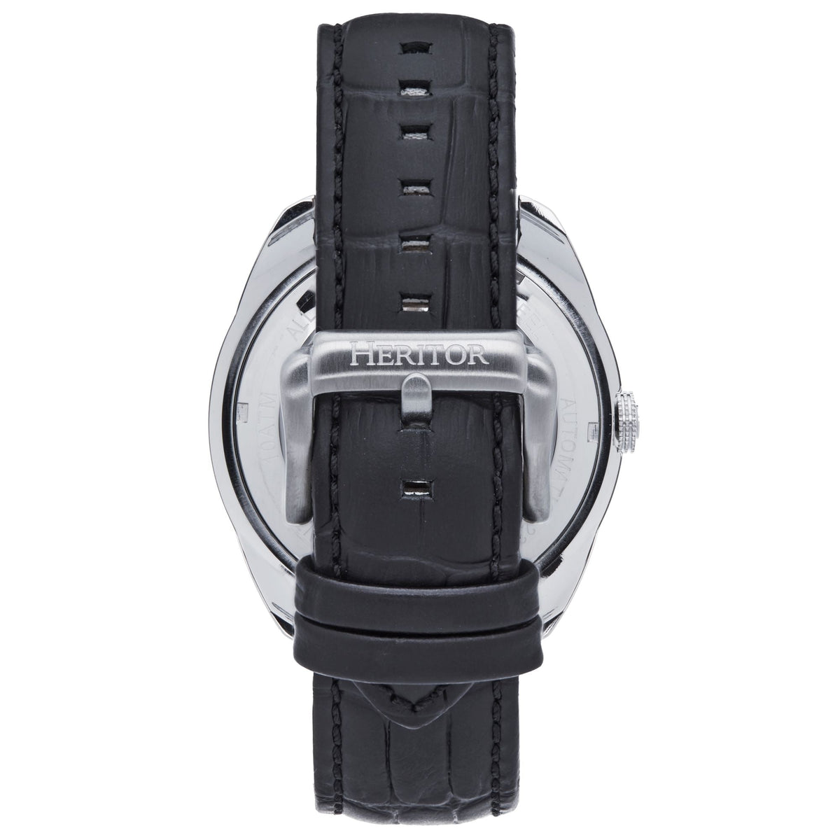 Heritor Automatic Roman Semi-Skeleton Leather-Band Watch