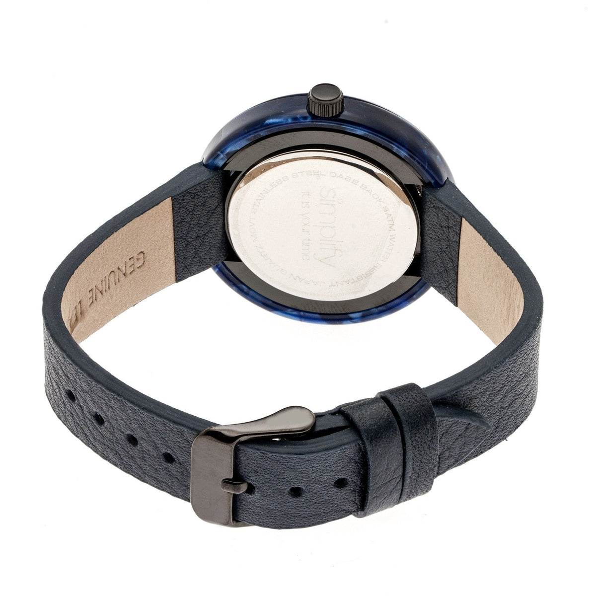 Simplify The 3700 Leather-Band Watch