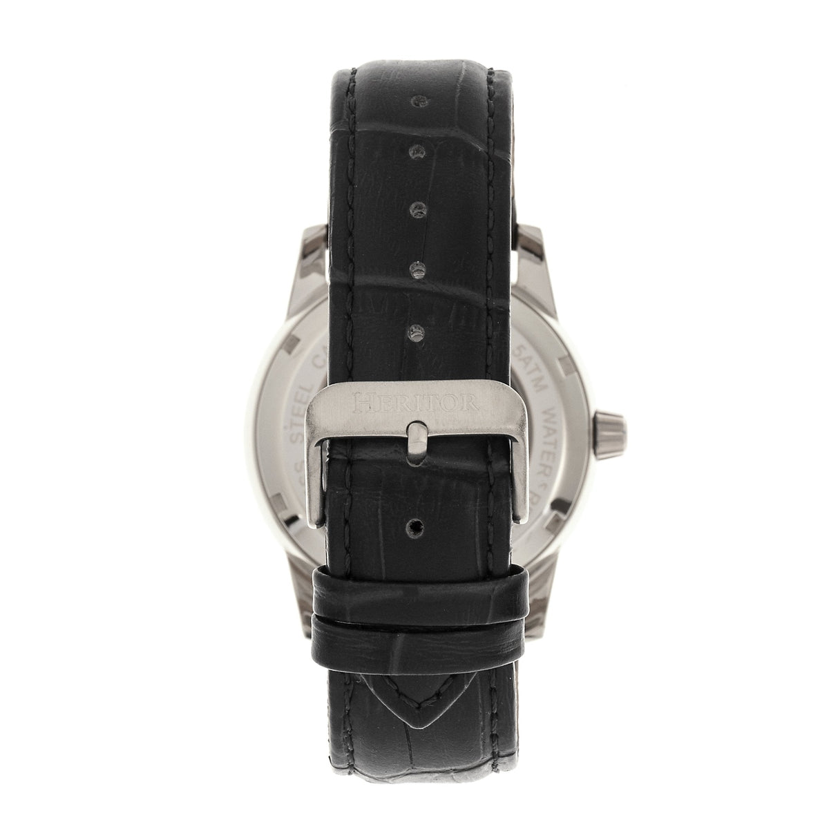 Heritor Automatic Davidson Semi-Skeleton Leather-Band Watch