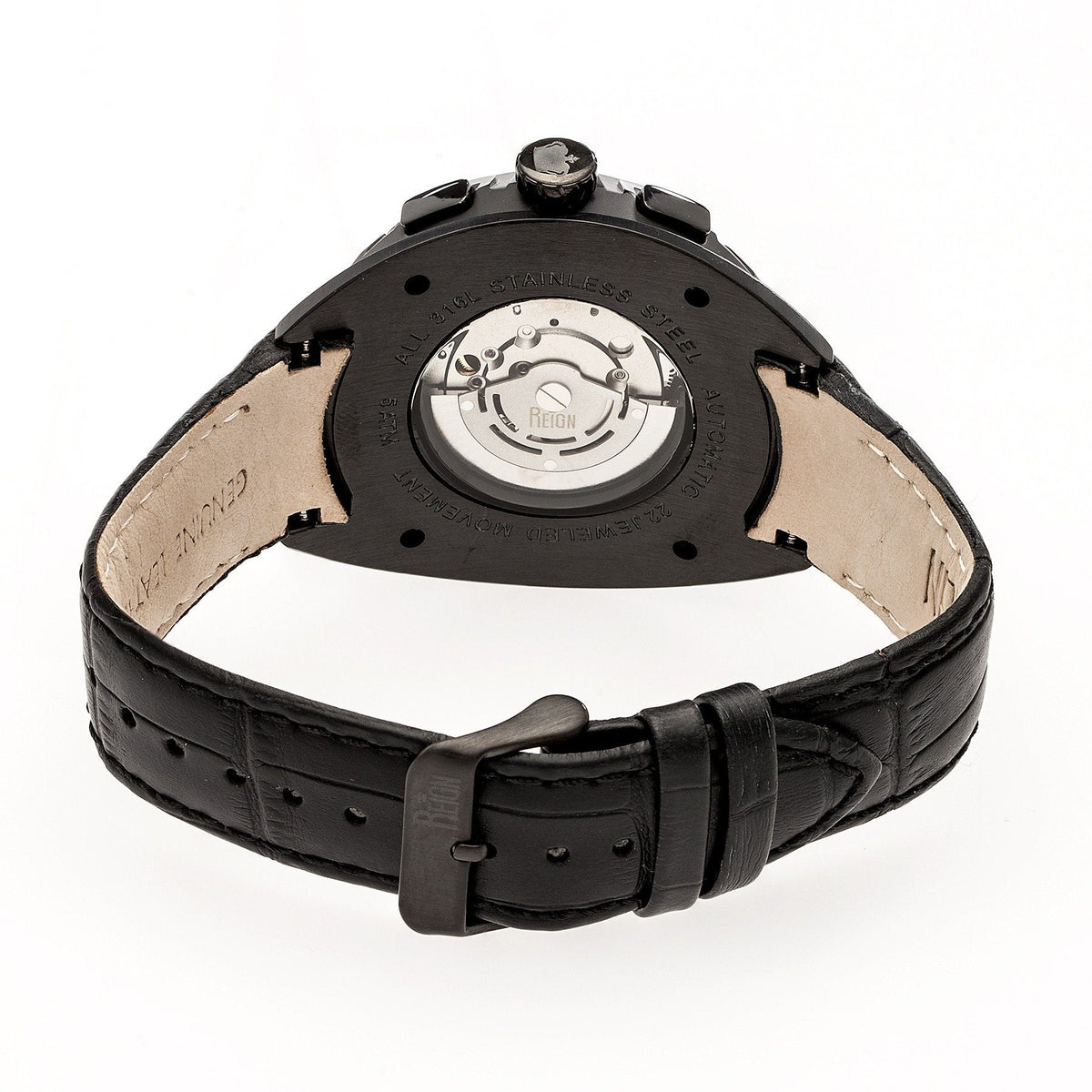 Reign Ronan Automatic Leather-Band Watch w/Day/Date