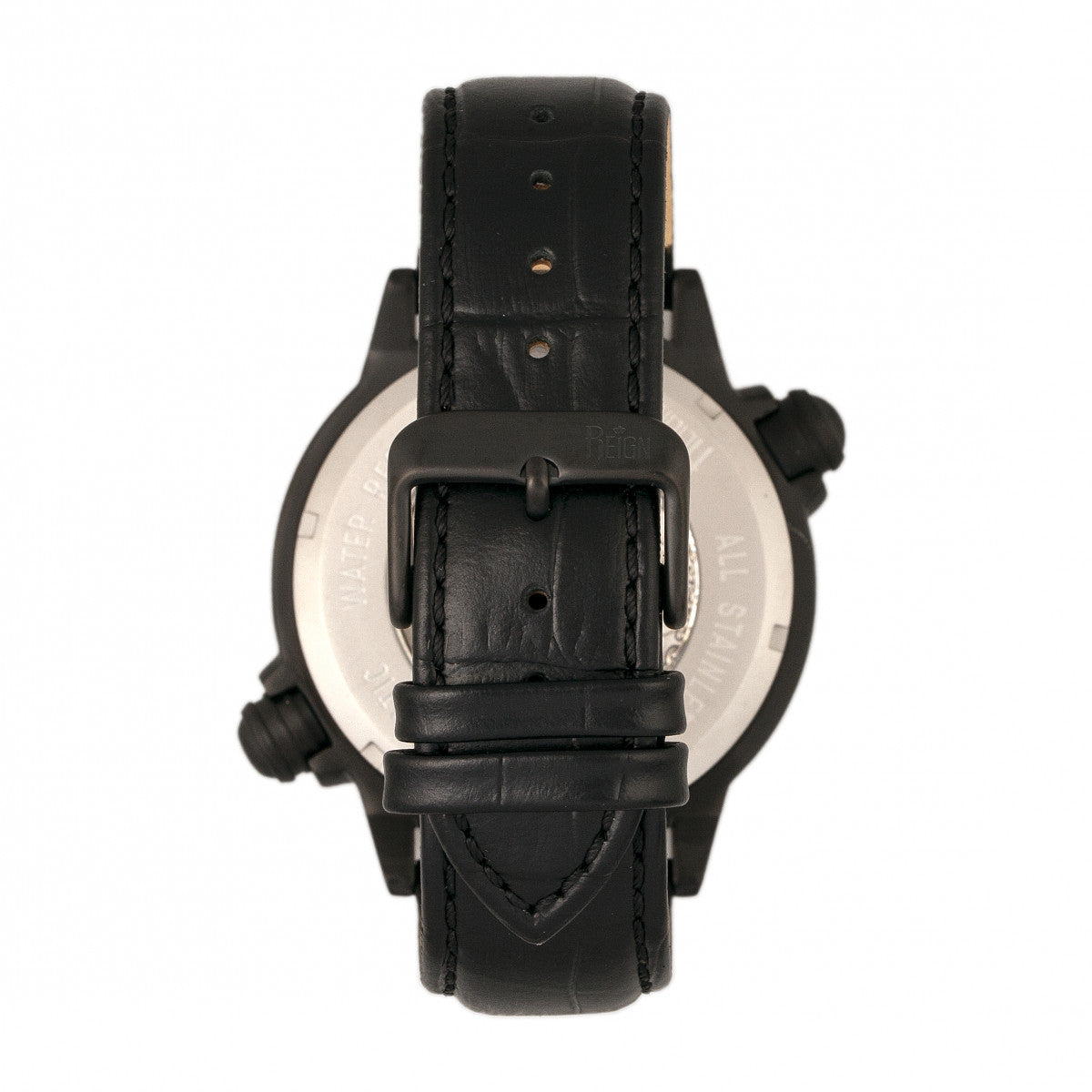 Reign Thanos Automatic Leather-Band Watch - Black/Red