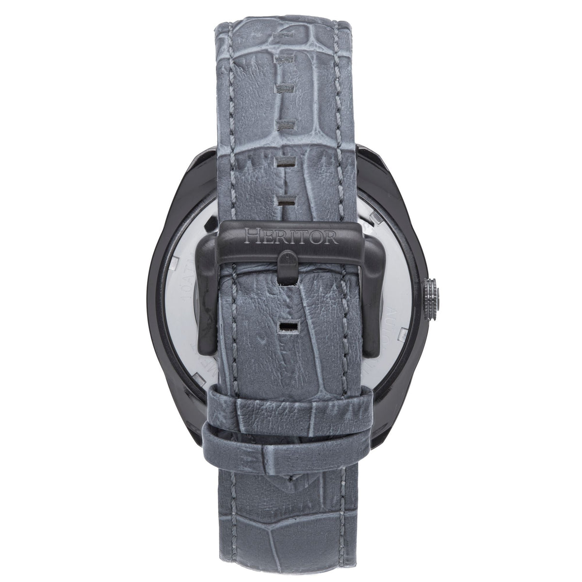 Heritor Automatic Roman Semi-Skeleton Leather-Band Watch