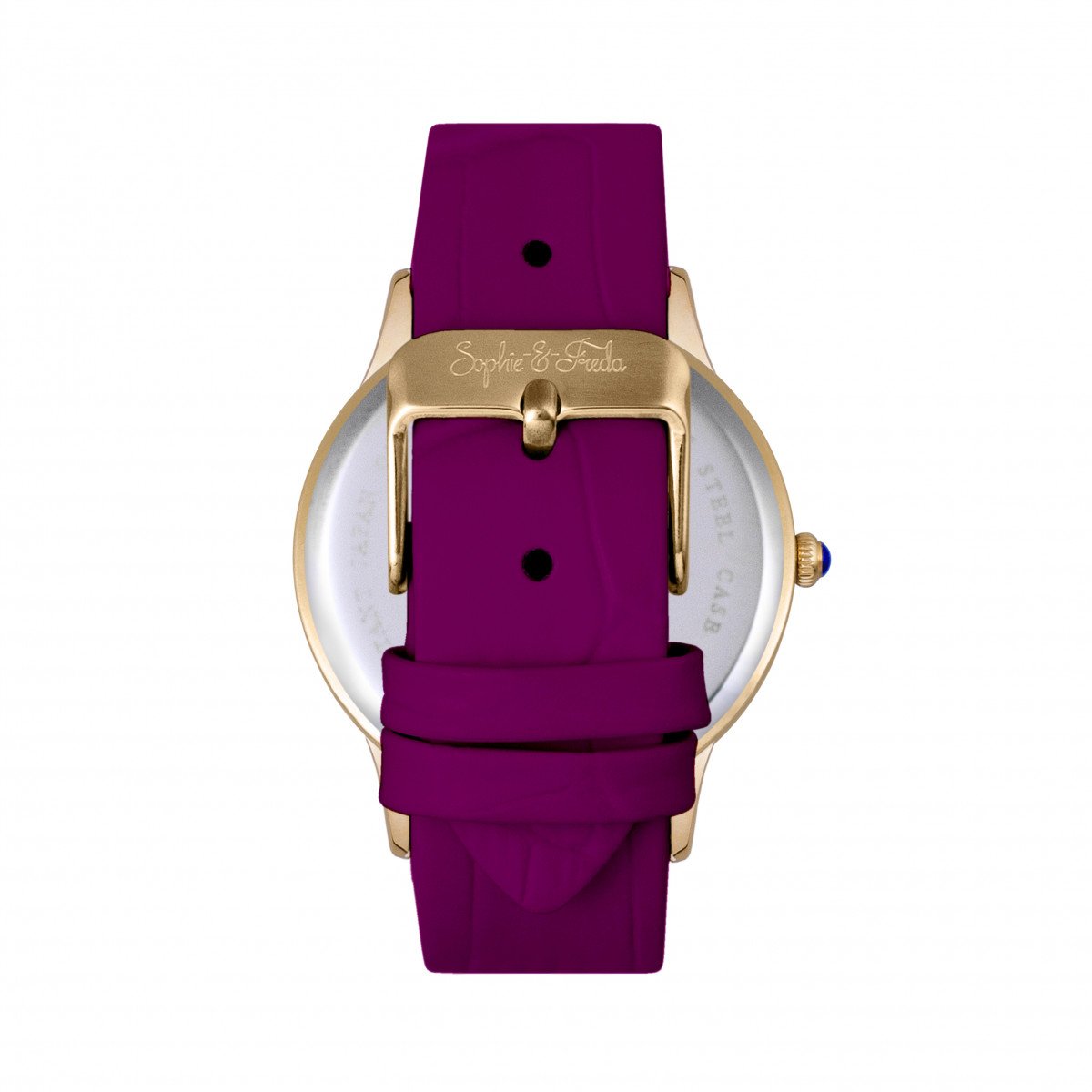 Sophie & Freda Sonoma Leather-Band Watch w/Swarovski Crystals