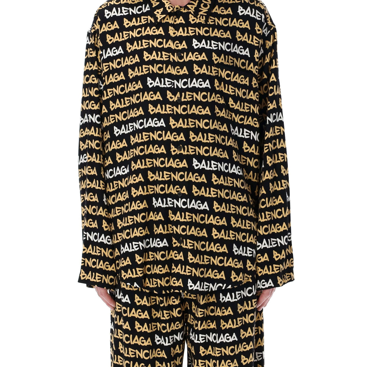 BALENCIAGA Oversized Allover Logo Shirt