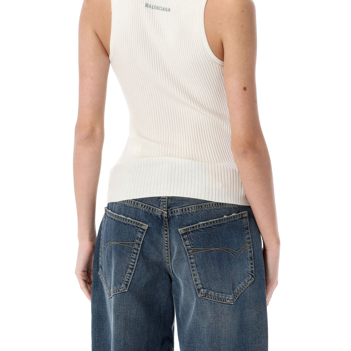 BALENCIAGA Rib-Knit Tank Top for Women