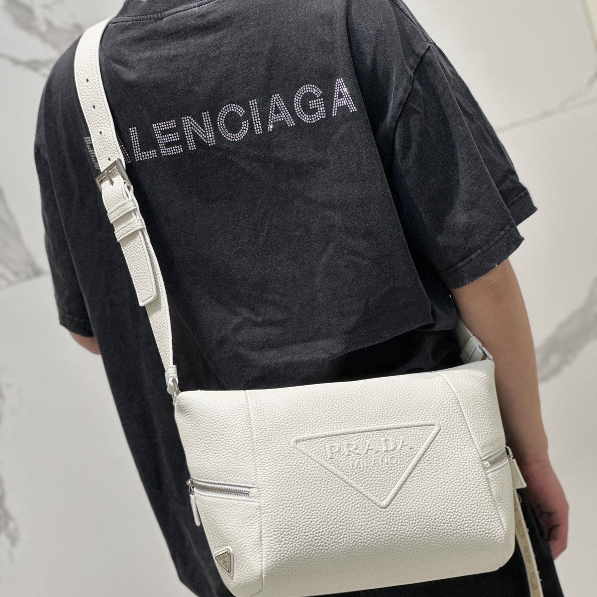 PD LEATHER BAG WITH SHOULDER STRAP