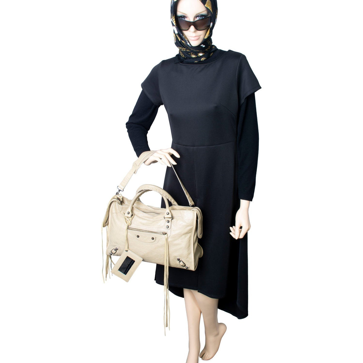 balenciaga Agneau Classic Hardware City Bag Beige