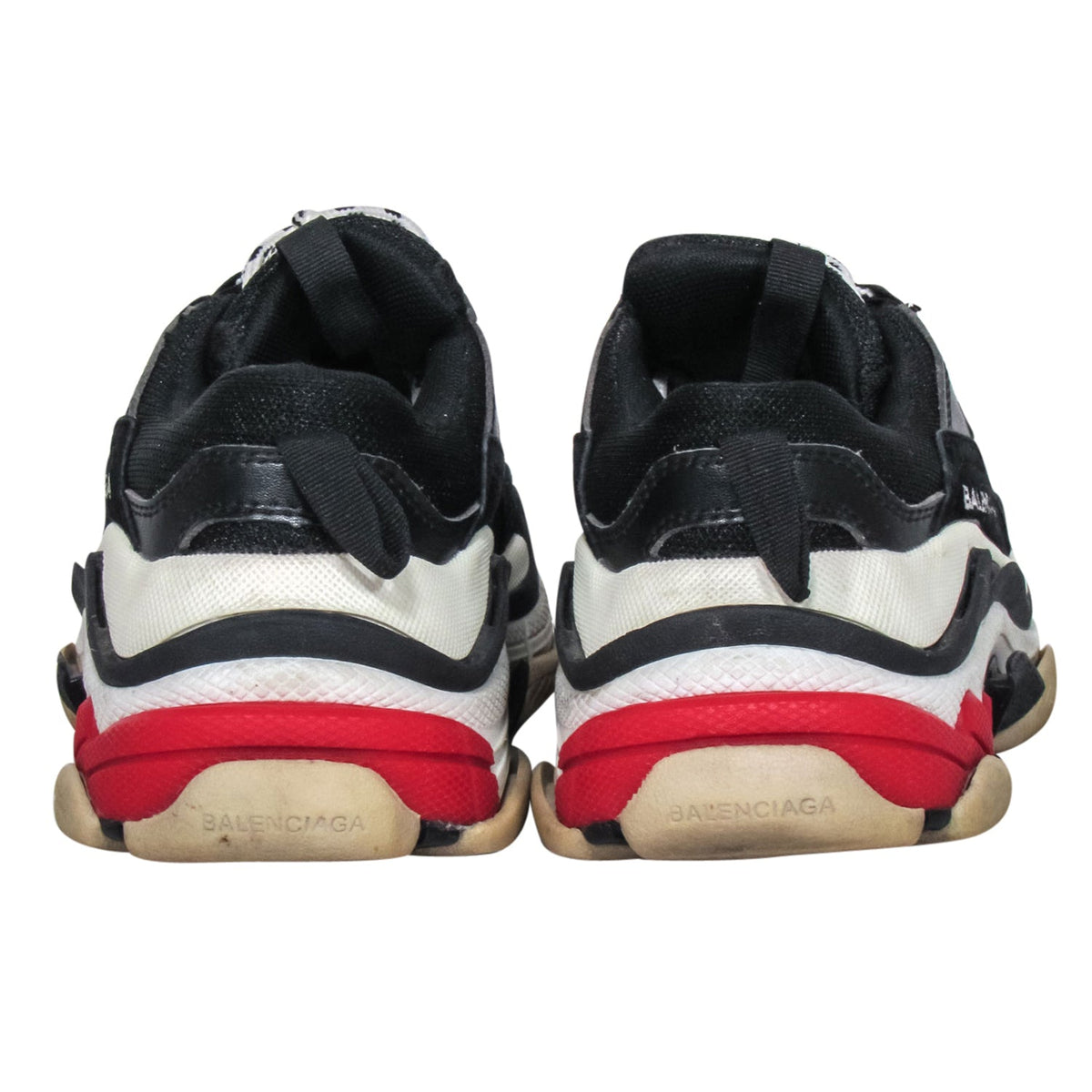 balenciaga - Black, Cream & Red Chunky "Triple S" Sneakers Sz 6