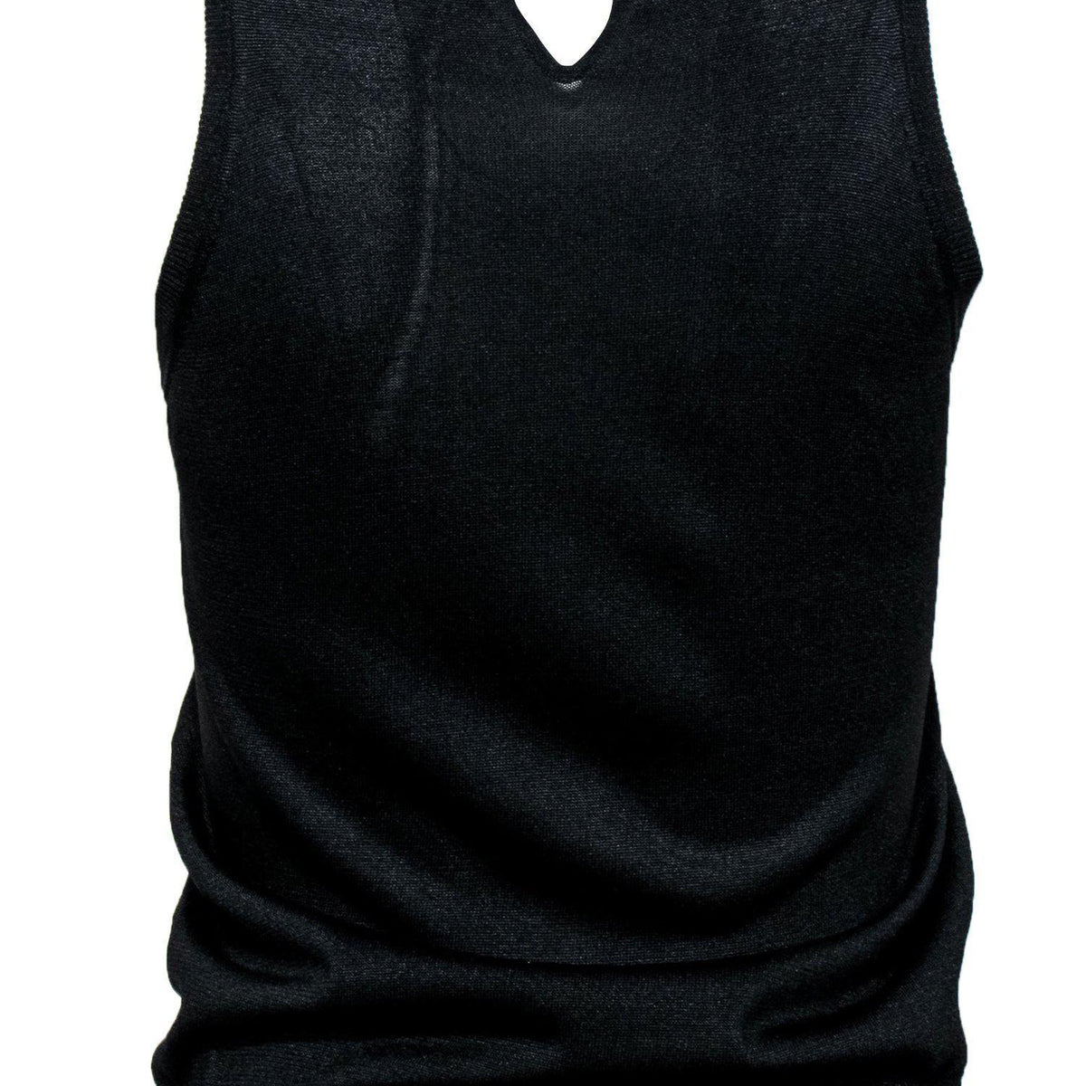 balenciaga - Black Knit Silk Sleeveless Tank Sz 6