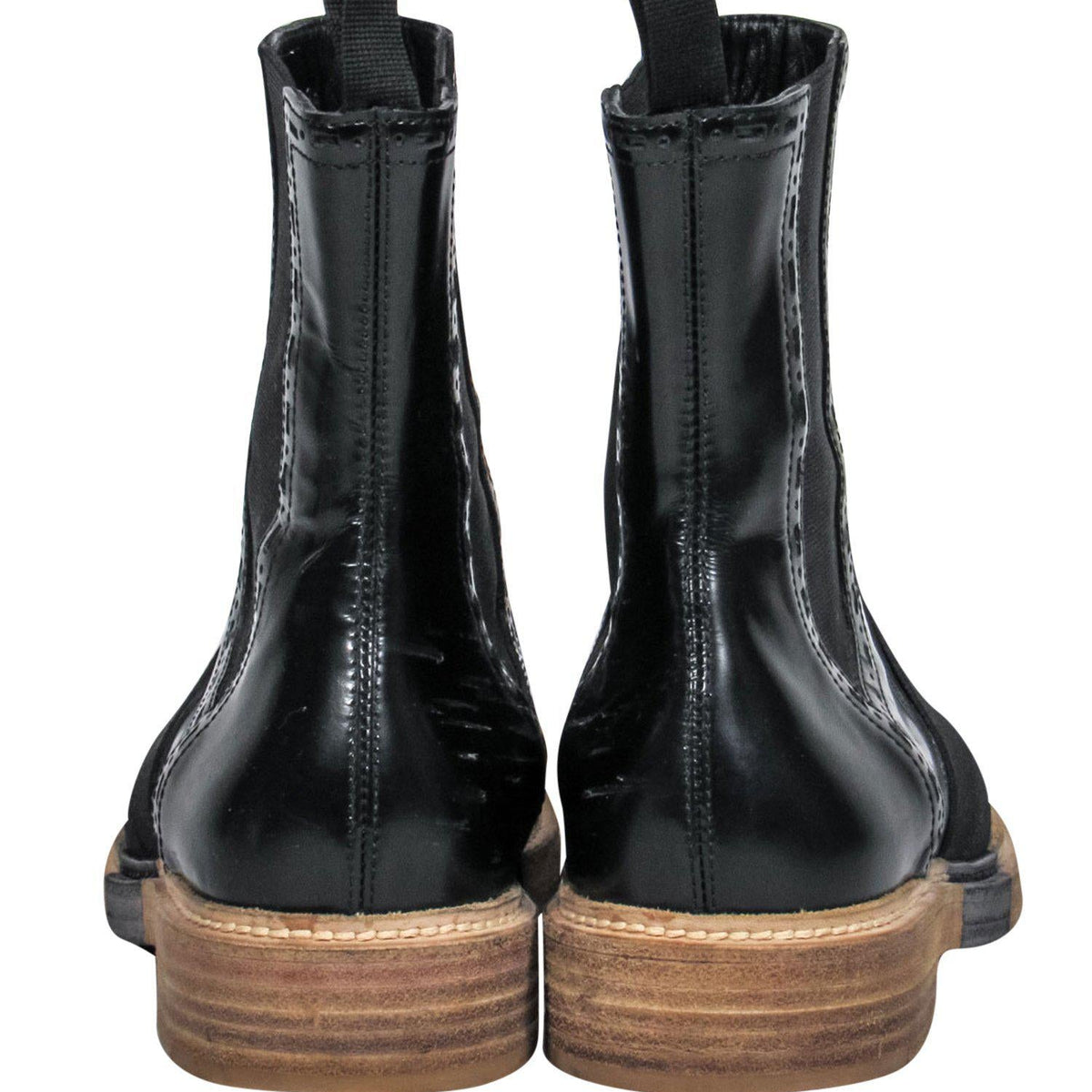 balenciaga - Black Leather Chelsea Booties w/ Elastic Strap Sz 7
