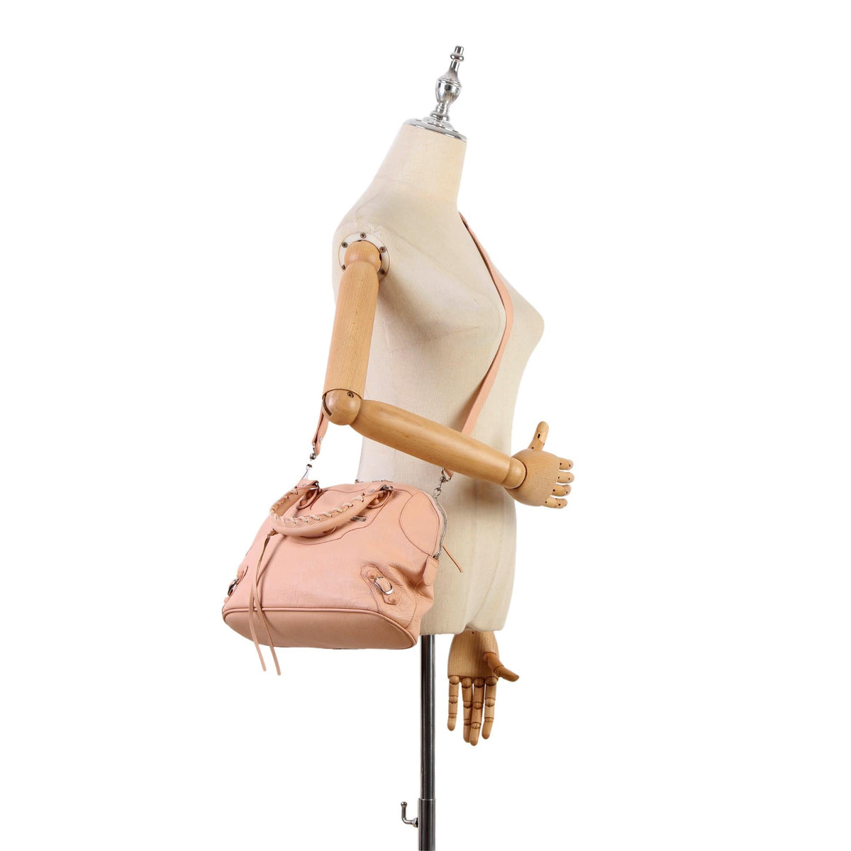 Balenciaga Motocross Classic Bowling Satchel (SHG-1o8sNW)