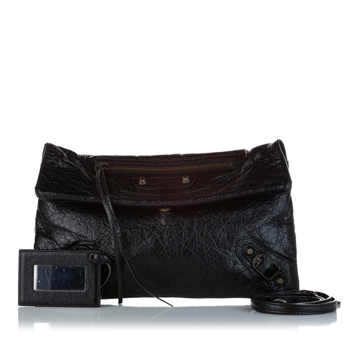Balenciaga Motocross Classic Envelope Lambskin Leather Crossbody Bag (SHG-26683)