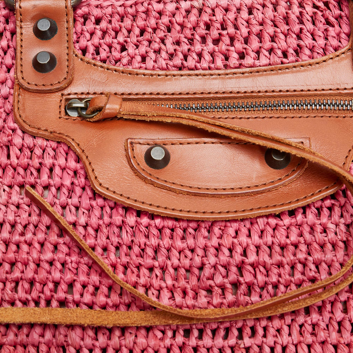 Balenciaga Motocross Classic Raffia Tote (SHG-XaZ3ub)