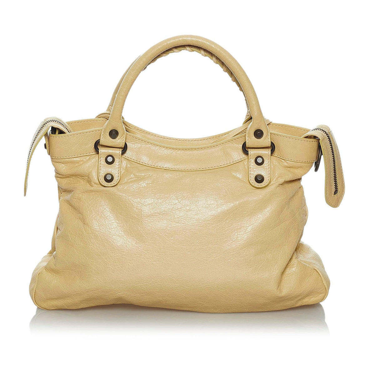 Balenciaga Motocross Classic Town Lambskin Leather Satchel (SHG-33928)