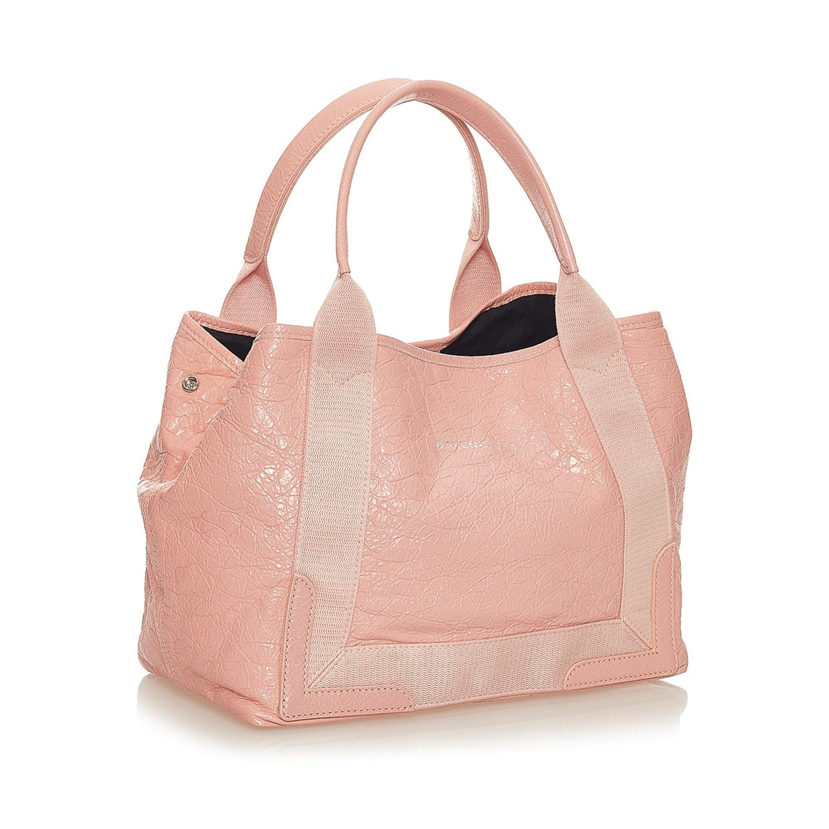 Balenciaga Navy Cabas S Leather Tote Bag (SHG-27677)