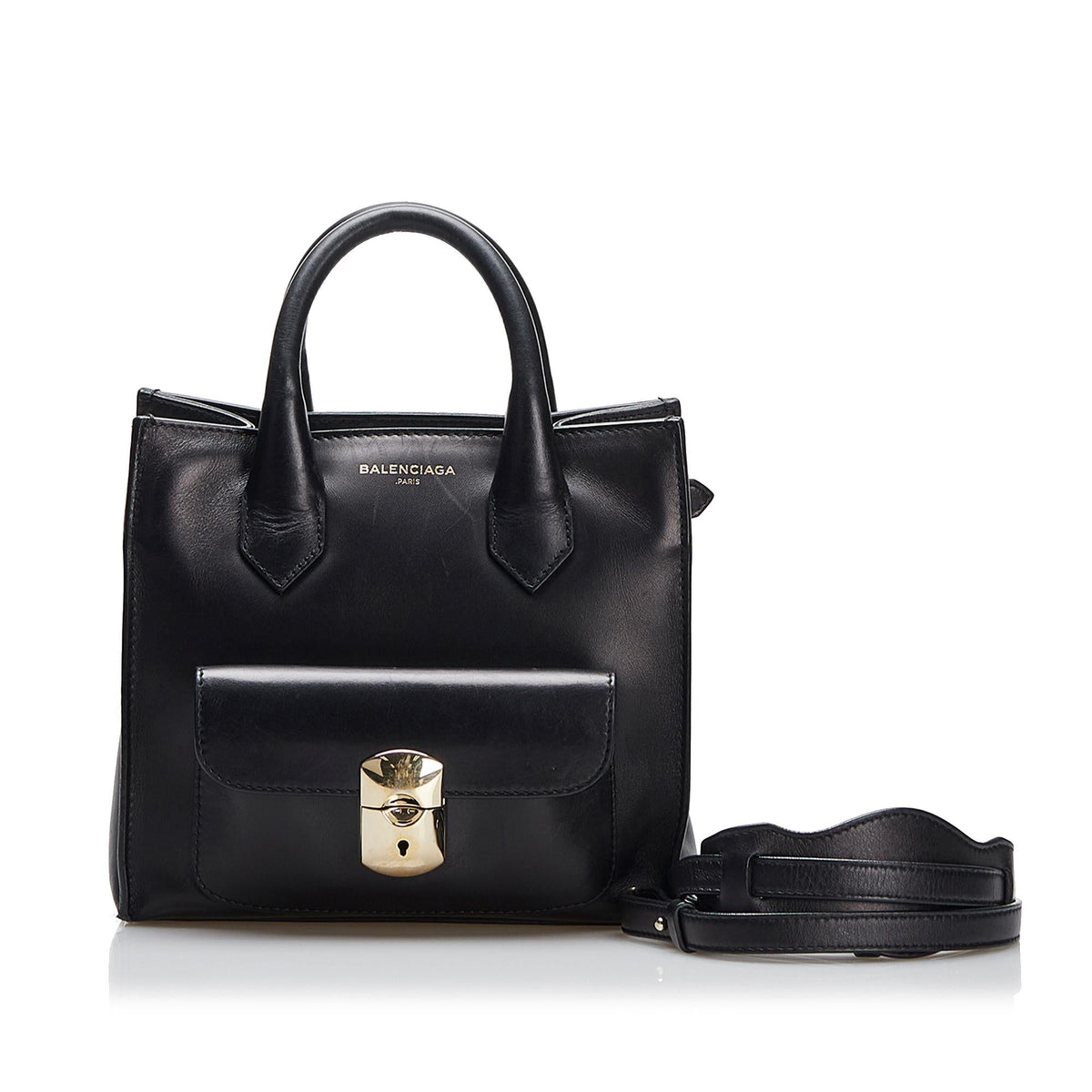 Balenciaga Padlock All Afternoon Satchel (SHG-3BOzV8)