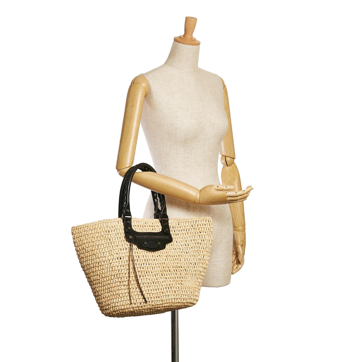 Balenciaga Panier Raffia Tote Bag (SHG-35038)