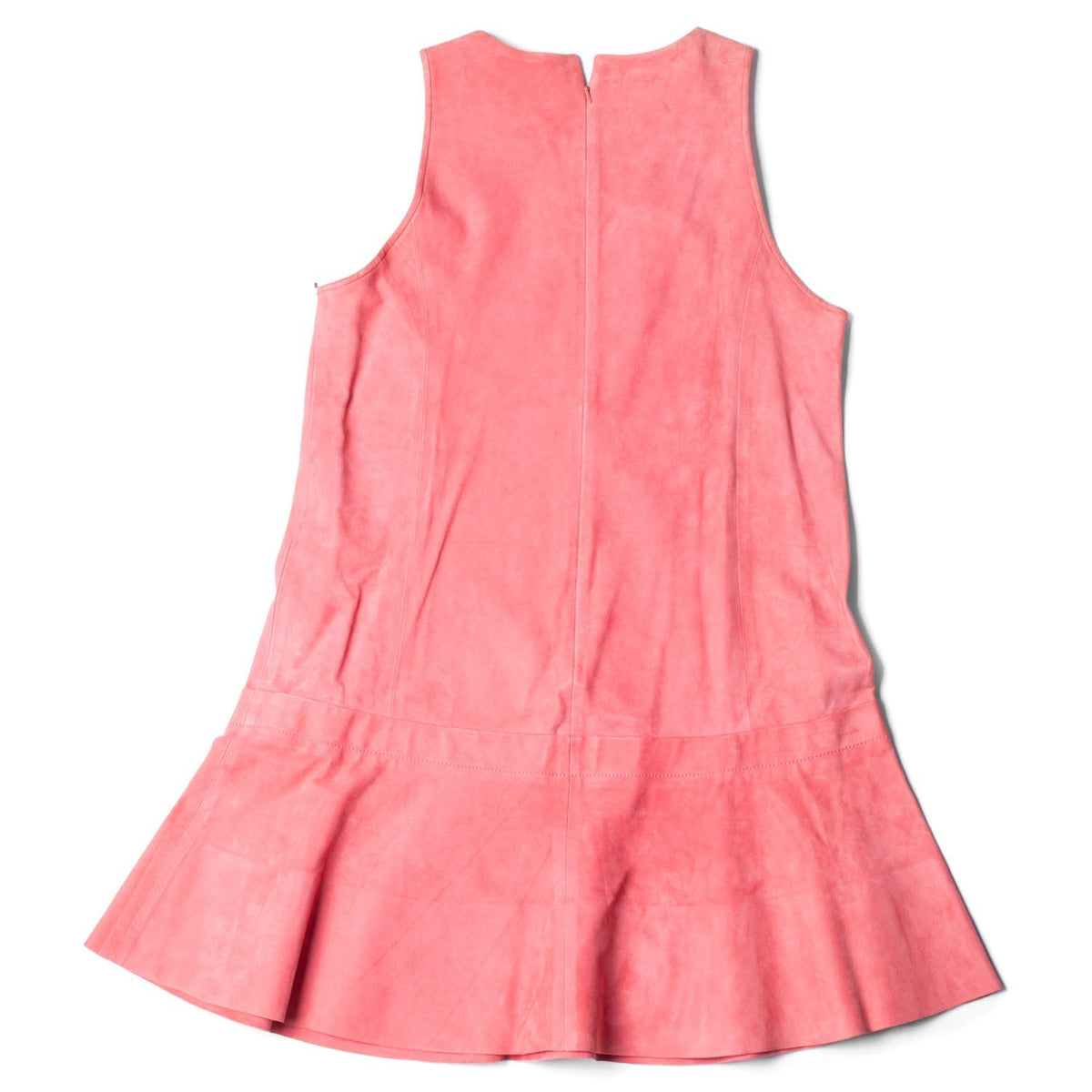 balenciaga Suede Lambskin Leather A-Line Mini Dress Pink