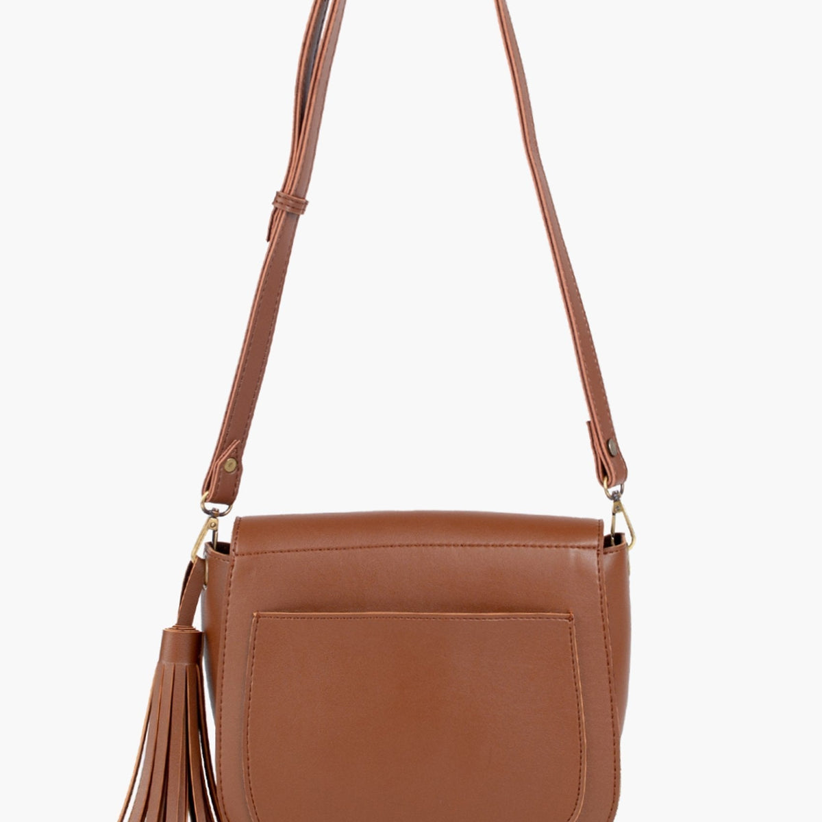 Brown foldover saddle bag