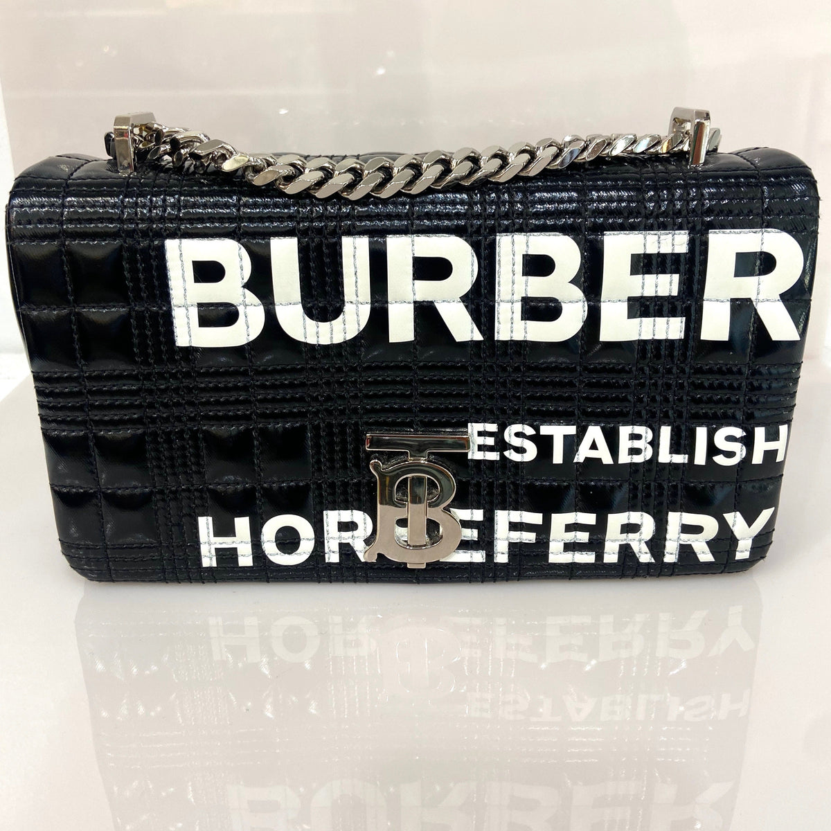 BURBERRY SMALL HORSEFERRY PRINT QUILTED LOLA SHOULDER BAG
