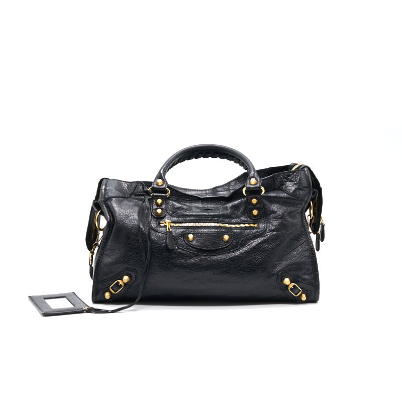 balenciaga Giant City Bag BLACK GHW