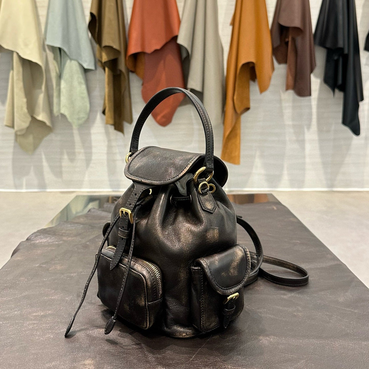 MIU M LEATHER BACKPACK
