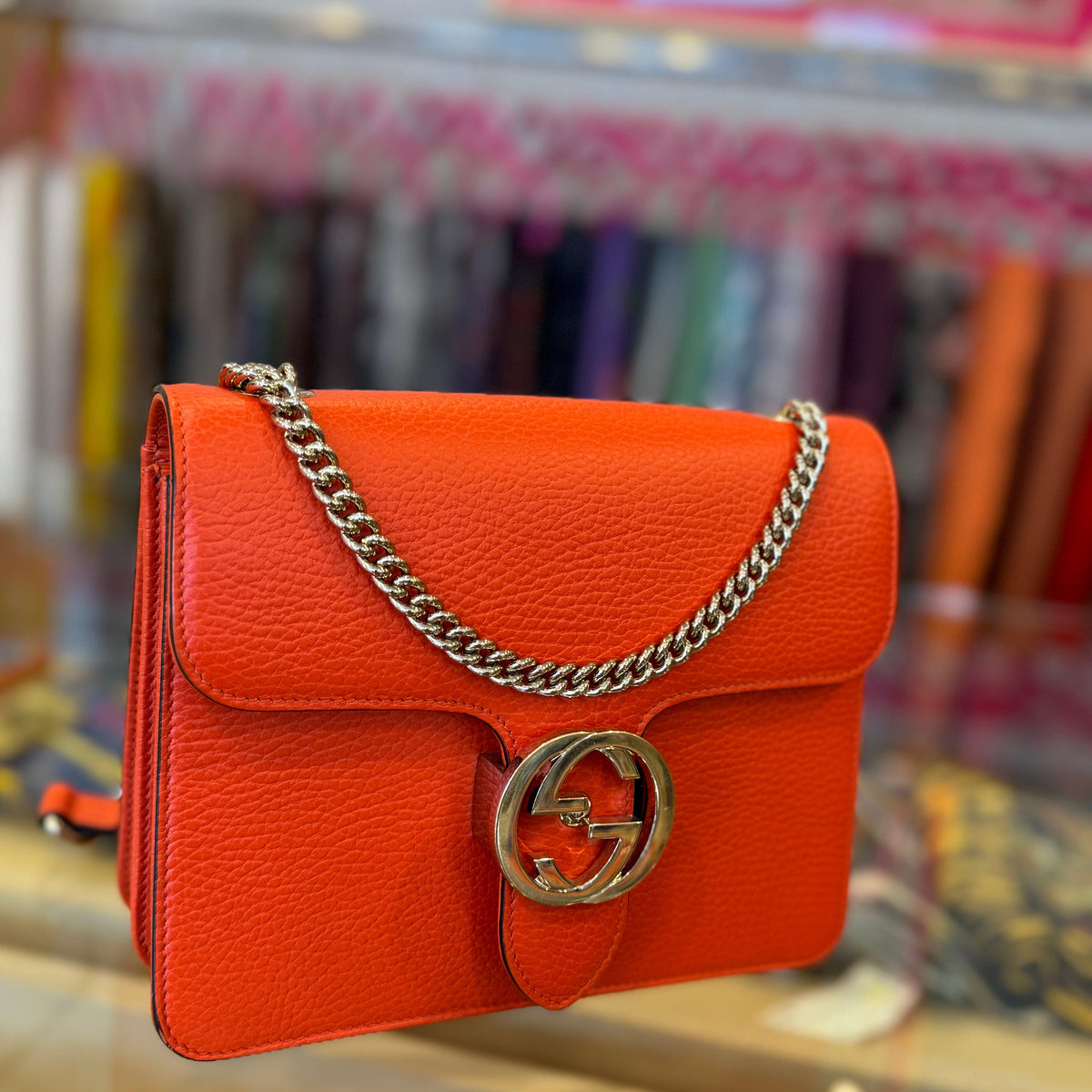Gucci Dollar Leather Interlocking GG Bag