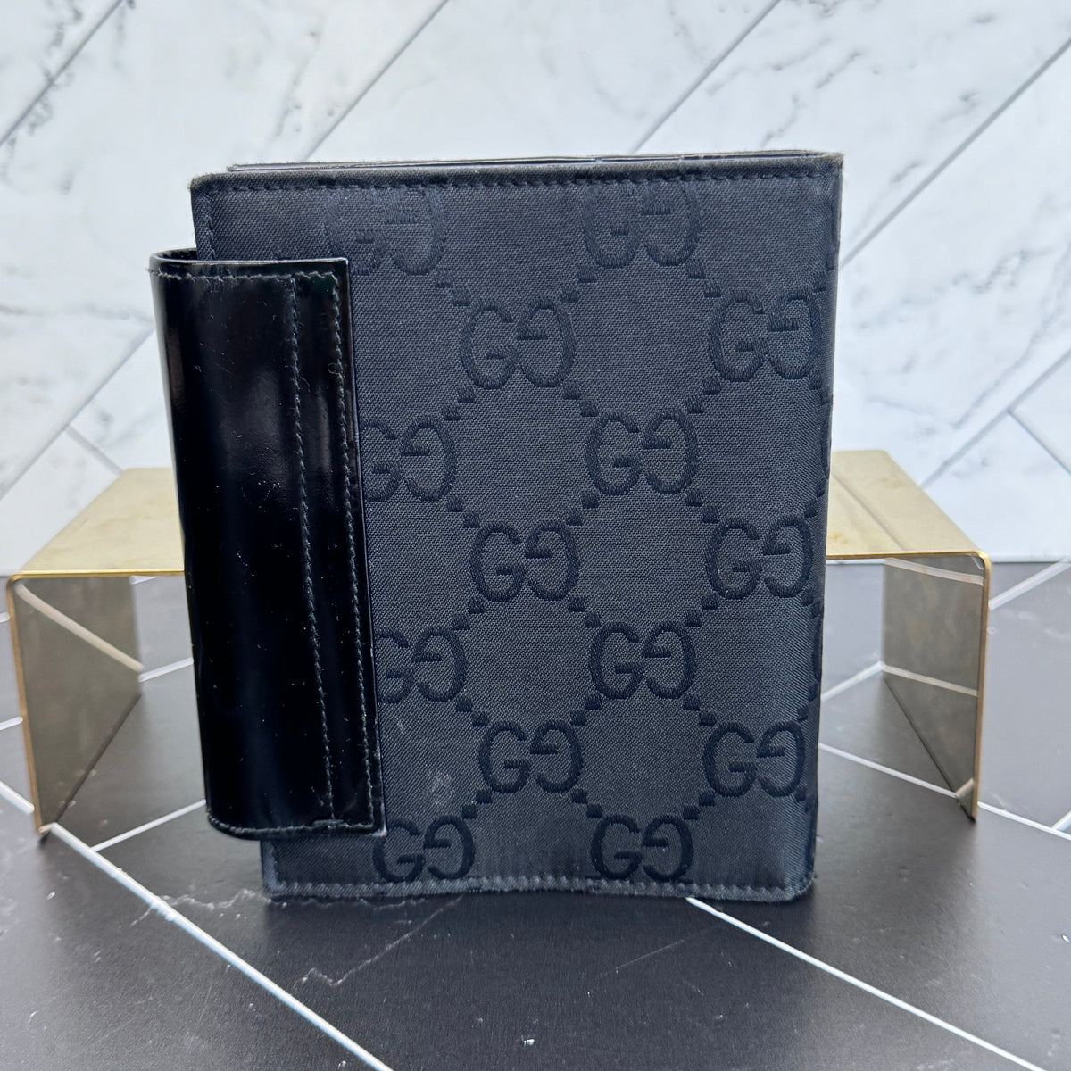 Gucci Black Canvas & Leather Passport Agenda