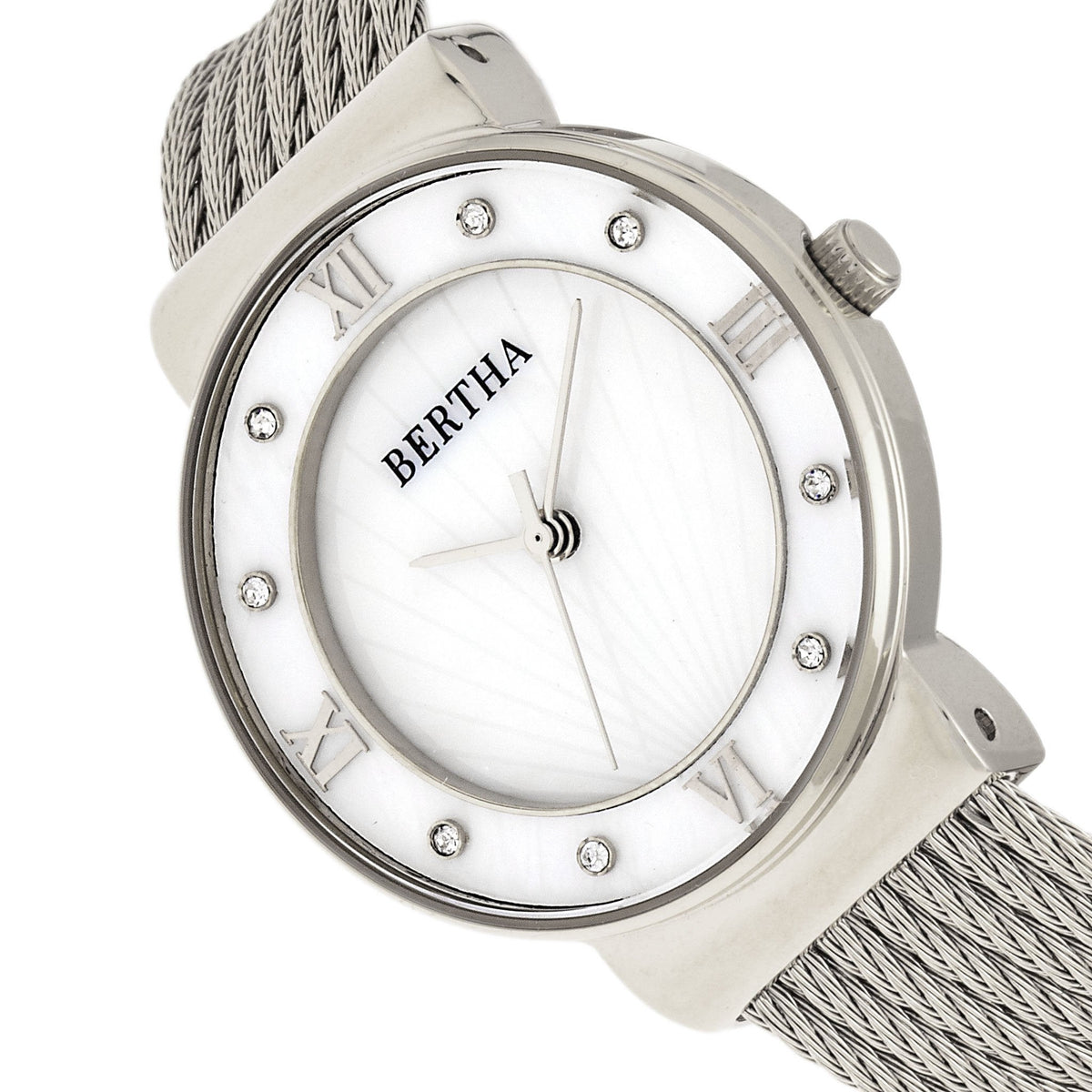 Bertha Dawn Mother-of-Pearl Cable Bracelet Watch
